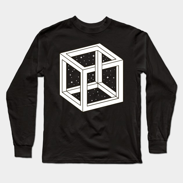 White Cube with Stars Long Sleeve T-Shirt by Chase